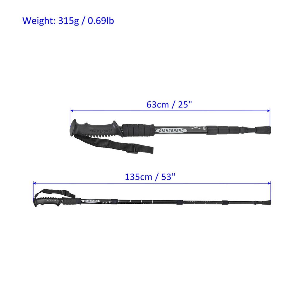 METERXITY Trekking Poles - Folding Hiking Walking Sticks with Mud Basket, Telescoping, Unisex Backpacking (21-43"), Black