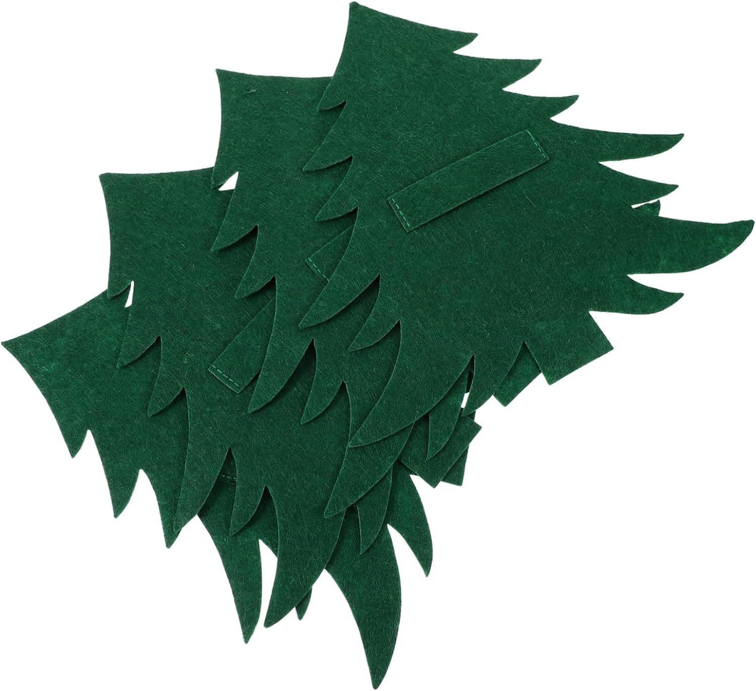 

10pcs Christmas Tree-Shaped Placemats-Red&Green Holiday Table Decor,Durable Synthetic Fiber,Hand Wash Only,Perfect for Christmas