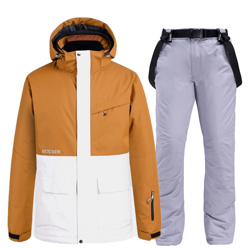 New Women's Ski Suit Winter Sports Breathable Warm Windproof Waterproof Skiing Snowboarding Jacket and Pants Men Ski Set Snowsuit