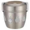 Tigela Térmica Antibacteriana para Almoço Arroz Aço Inoxidável Meu Vizinho Caixa, Forma, Aço, Totoro, Silhueta, Ghibli, 550ml, STLBD6AG-A