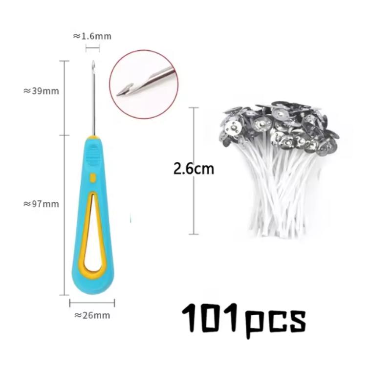 100pcs Waxed Cotton Candle Wicks Set with Stand Original Smokeless Candle Wicks Soy Oil Wax Core Woven Making Candles Supplies