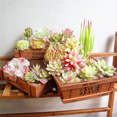 1 Pc Flower Head Artificial Mini Succulent Plants Yellow Color Lotus Plant Home Garden Decorations For Art Decor