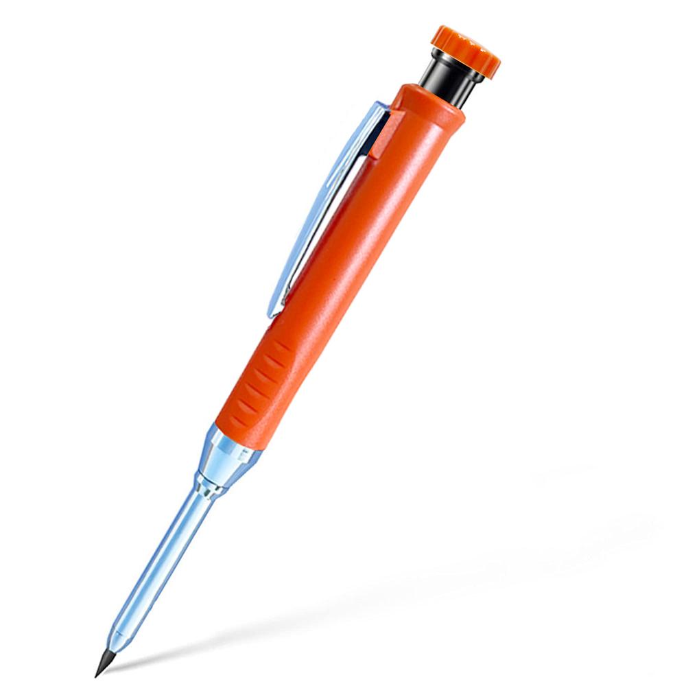 Metal Long Head Deep Hole Woodworking Pencil Professional Engineering Woodworking Pen Quick Drying Hook Line Marking Pen Stone Ink Pen Core