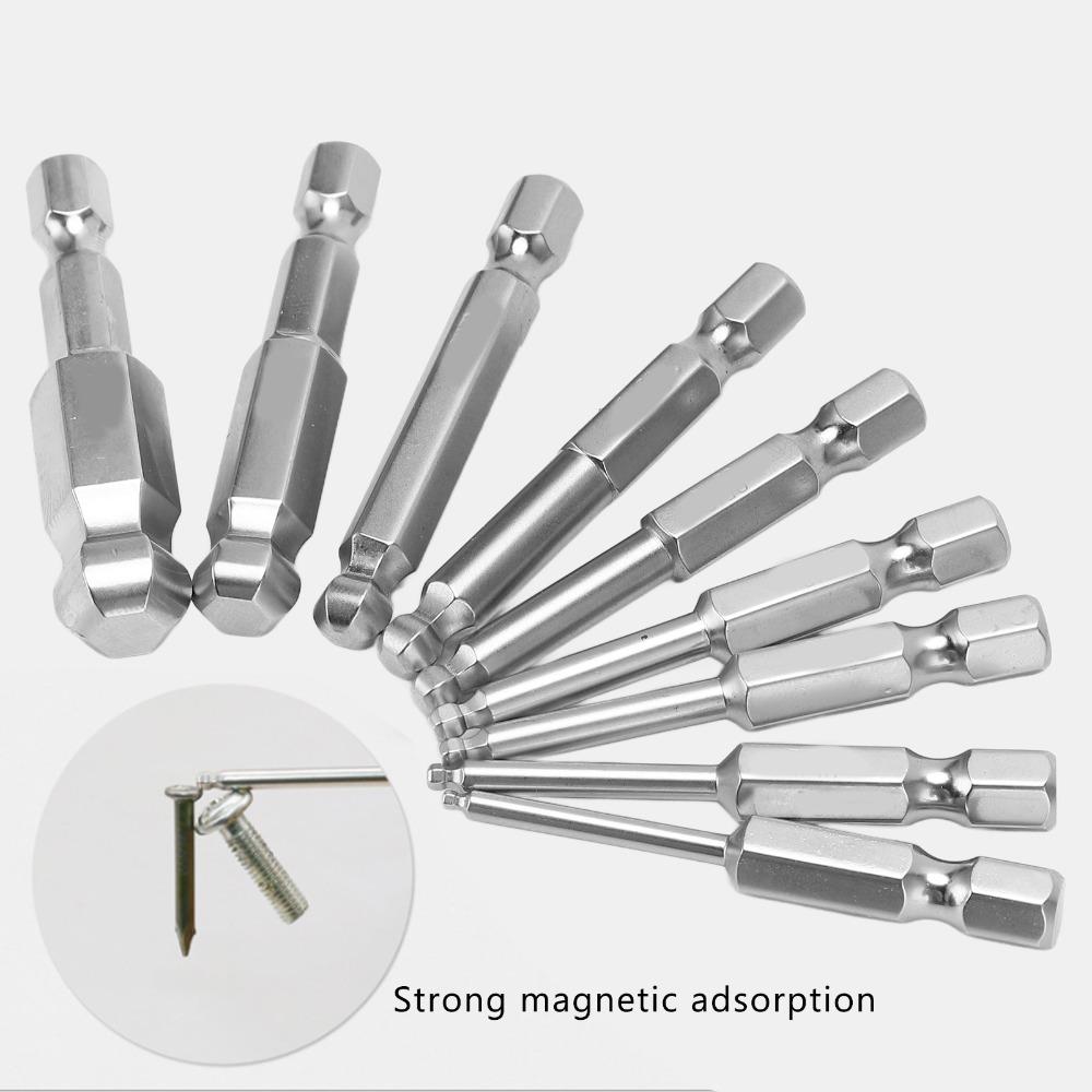 9PCS Magnetic Ball Head Hex Bits S2 Steel Hex Driver Bits Set Auto & Mechanical Repair