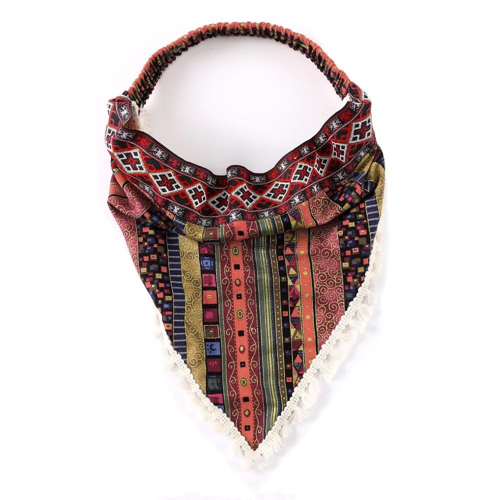 Floral Head Kerchief Scarf Ethnic Style Triangle Head Scarves Stretch Women Turban  Summer