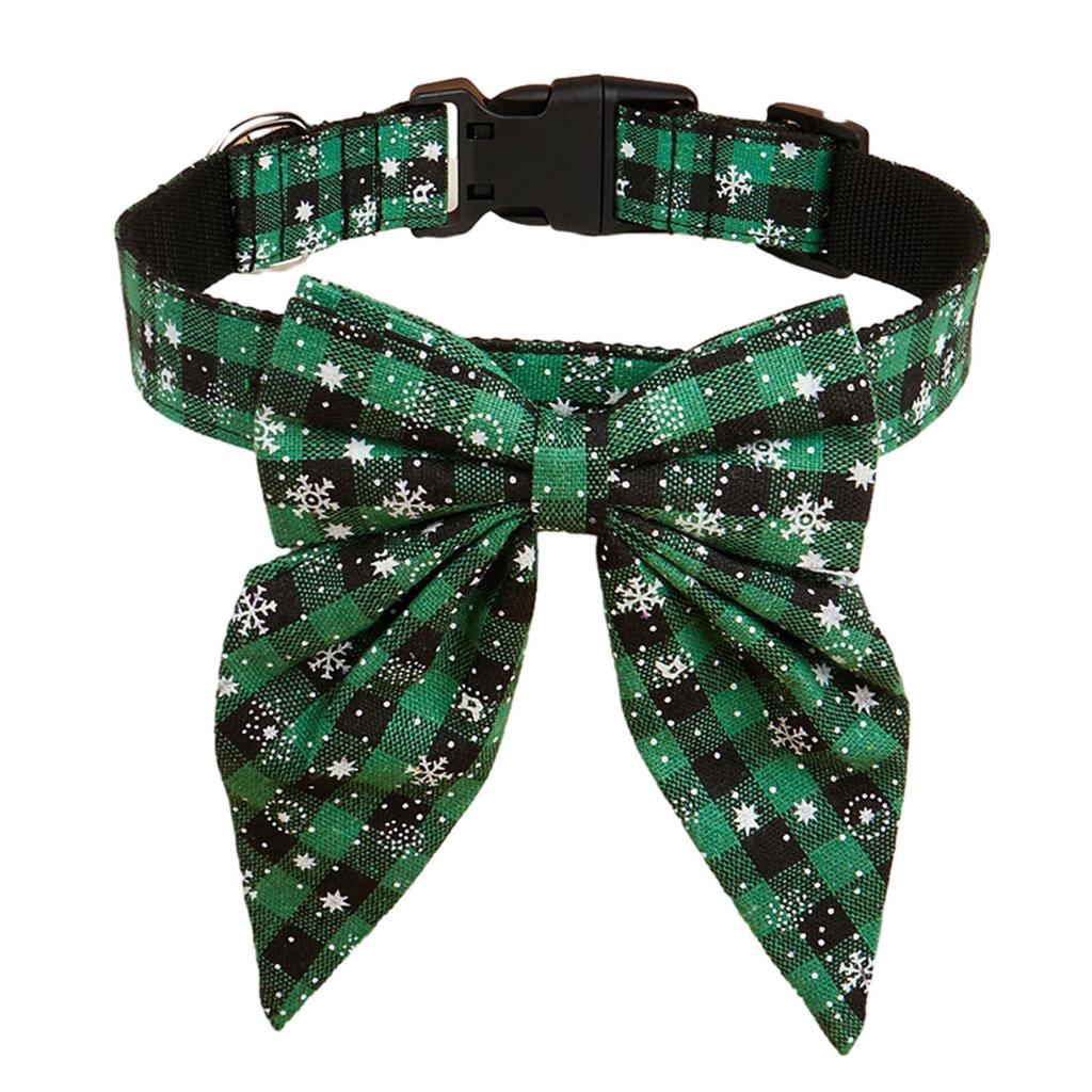 Christmas Cat Collar Adjustable Dogs Collar with Bowtie Kitten Necktie Collar Cats Festival Costume Pet Party Accessory