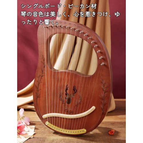 Amecke Lyre Harp, 19, 21, 24, 27, and 32 Strings, Professional Stringed Instrument, Portable, Includes Tuning Wrench and Spare Strings (G-32 Strings)