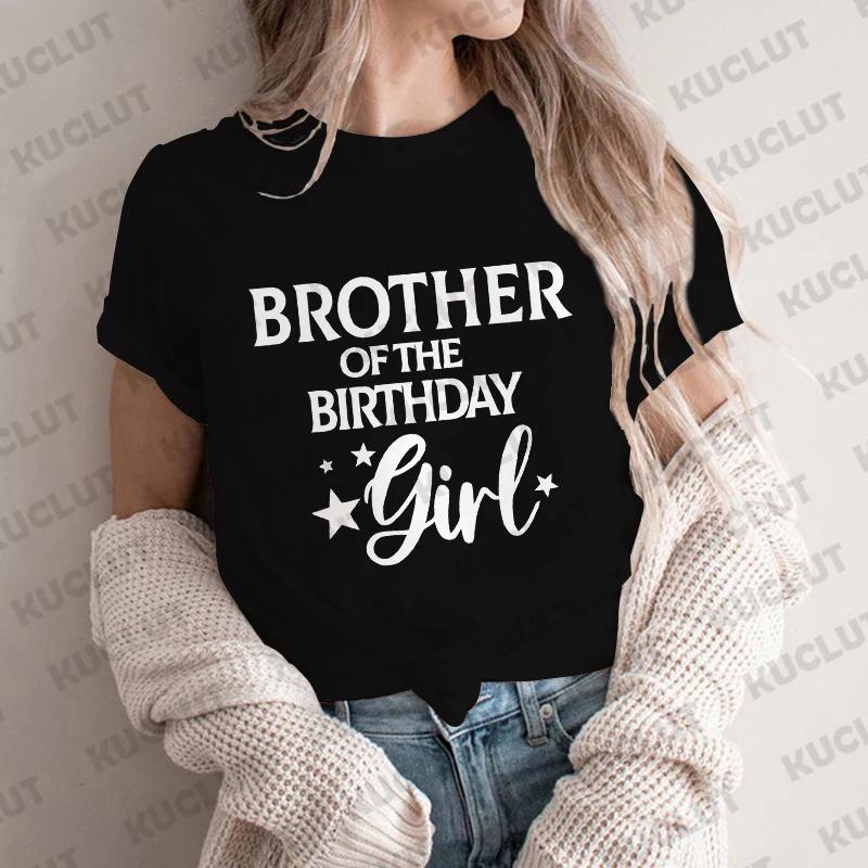 Papa, Mama, Schwester, Bruder des Geburtstagskinds Party-T-Shirt Familie passendes Outfit Harajuku Kleidung Unisex Tops Kurzarm-T-Shirts