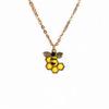 Fashion Bee Necklace and Earrings Set - Honeycomb Pendant Trendy Fine Accessories - Versatile Bumblebee Jewelry for Women