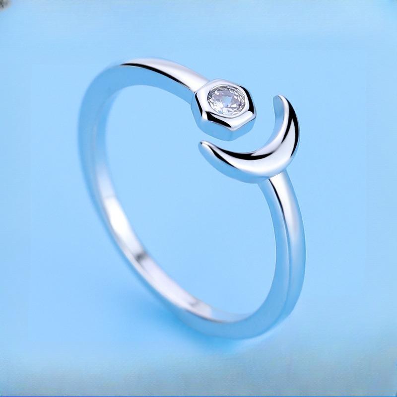 Copper Ring Classic Moon For Women Beautiful Fashion Wedding Engagement Jewelry Shining Party Women Gifts