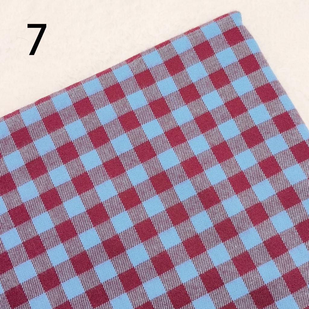 Bargain price yarn-dyed first dye woven cotton plaid brocade patchwork quilt craft fabric cloth DIY stitch sew doll clothes