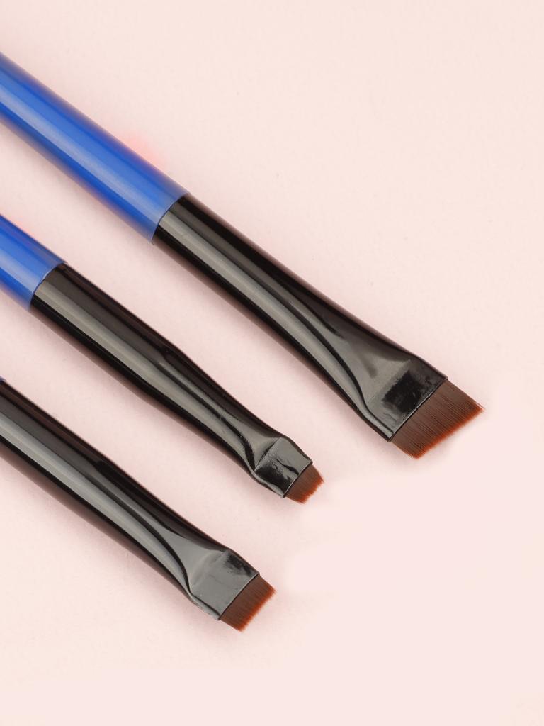 3Piece Flat Oblique Makeup Brush for Eyebrows and Concealing Soft Dual-Use Cosmetic Tool for Professional and Personal Use