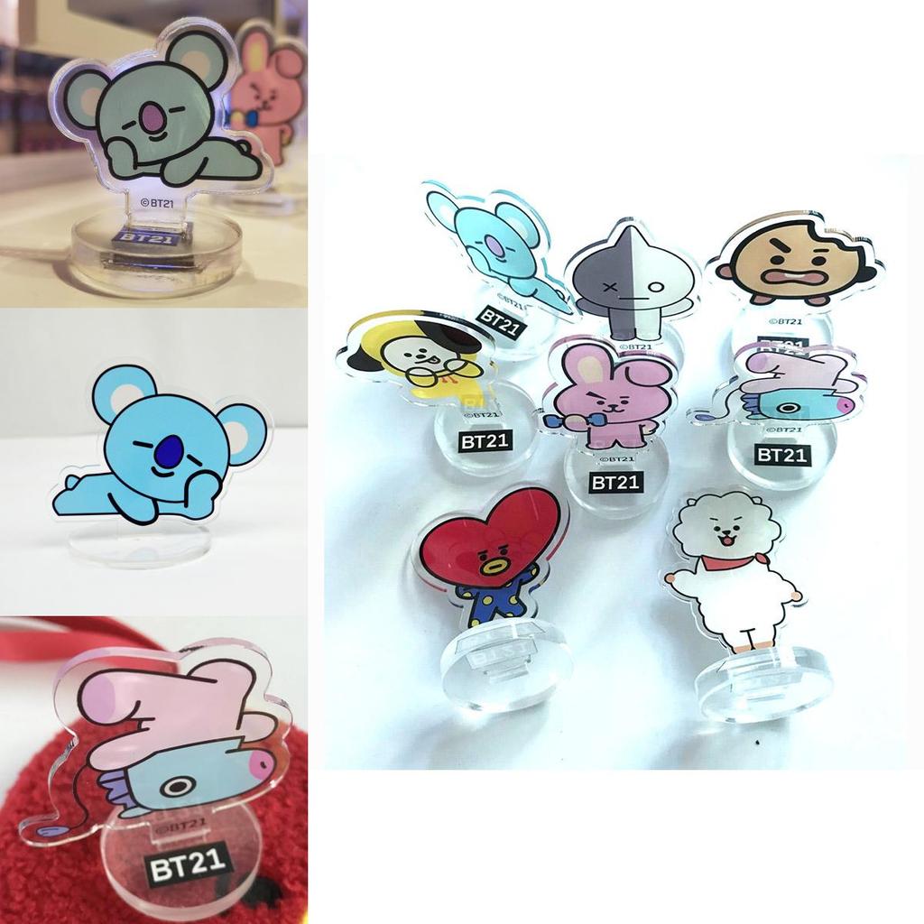 Kpop Bts Bt21 Cute Standee Action Figure Doll Van Acrylic Standing Decor Table