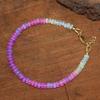 Handmade Ethiopian Opal Bracelet, Sterling Silver, Fire Opal Beads