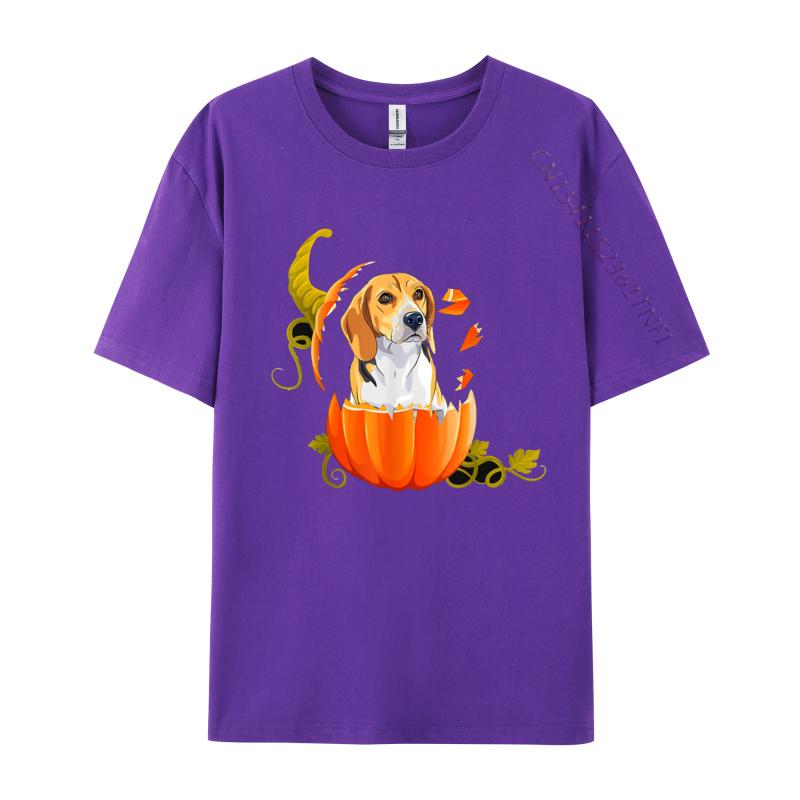 Beagle Pumpkin Halloween Ghost Tshirt Men T Shirts Birthday Gift Tops Cotton TShirt Happy Halloween Tshirt