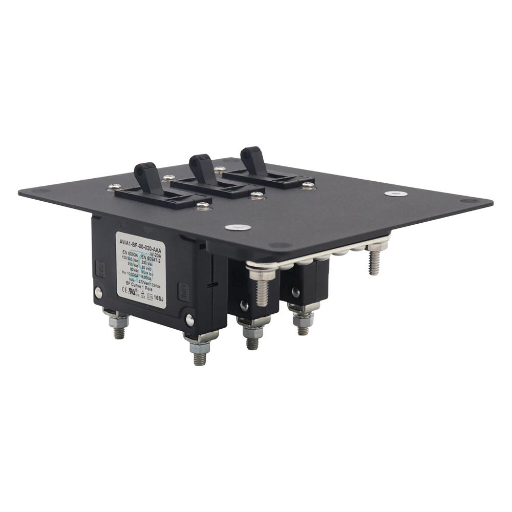 Manual-Off Hydraulic Circuit Breaker with Integrated 5+2Way 100A Busbar Aluminum