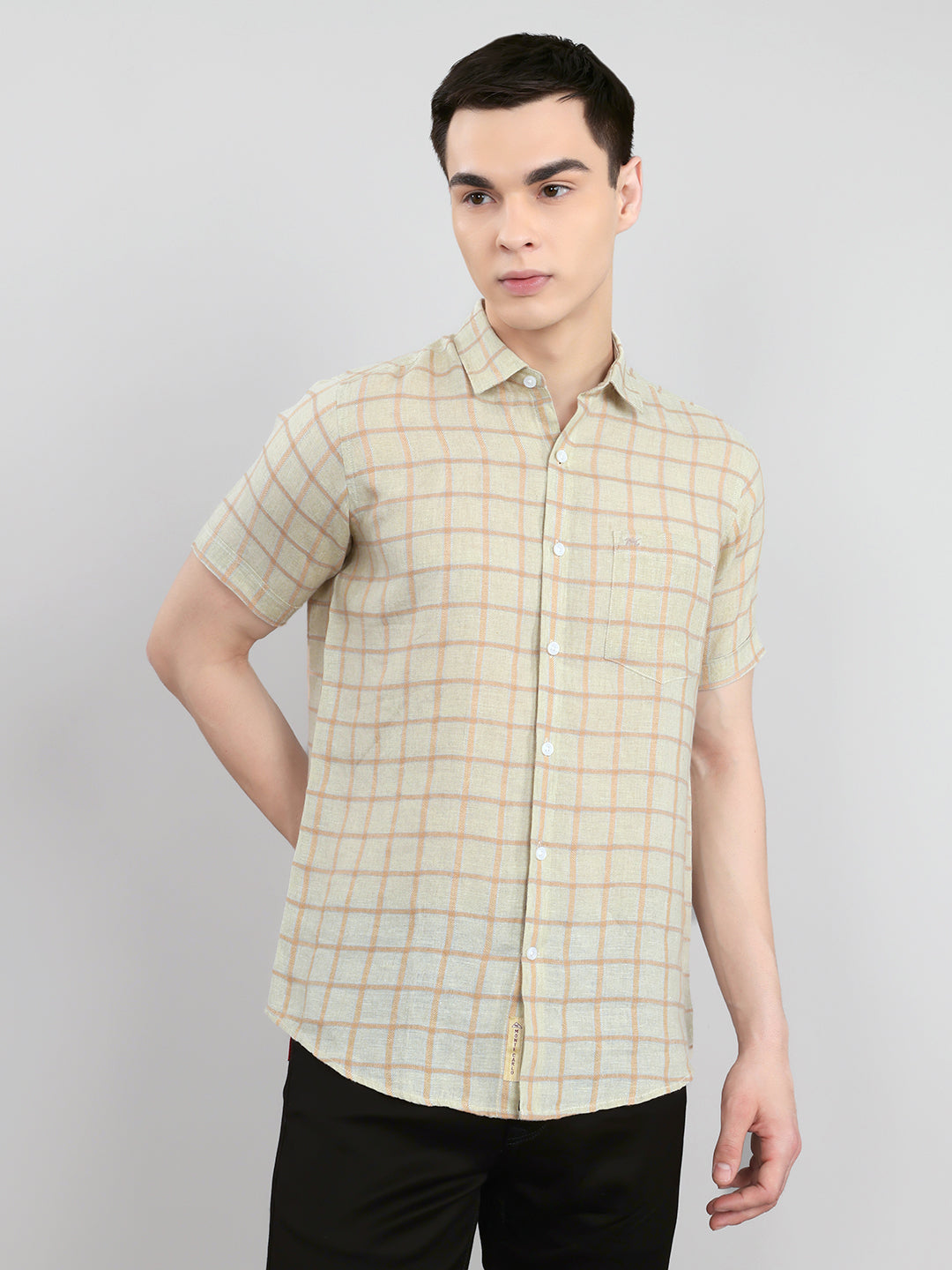 Monte Carlo Men Regular Fit Beige Shirt M бежевый