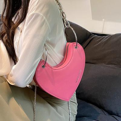 Love Heart Shaped Design Underarm Bag For Women  New Fashion Versatile Chain Crossbody Bag Spicy Girl Style One Shoulder Bag