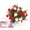 Silk Lifelike Rose Flowers 12 Heads Simulation Plants Leaves  Party Supplies