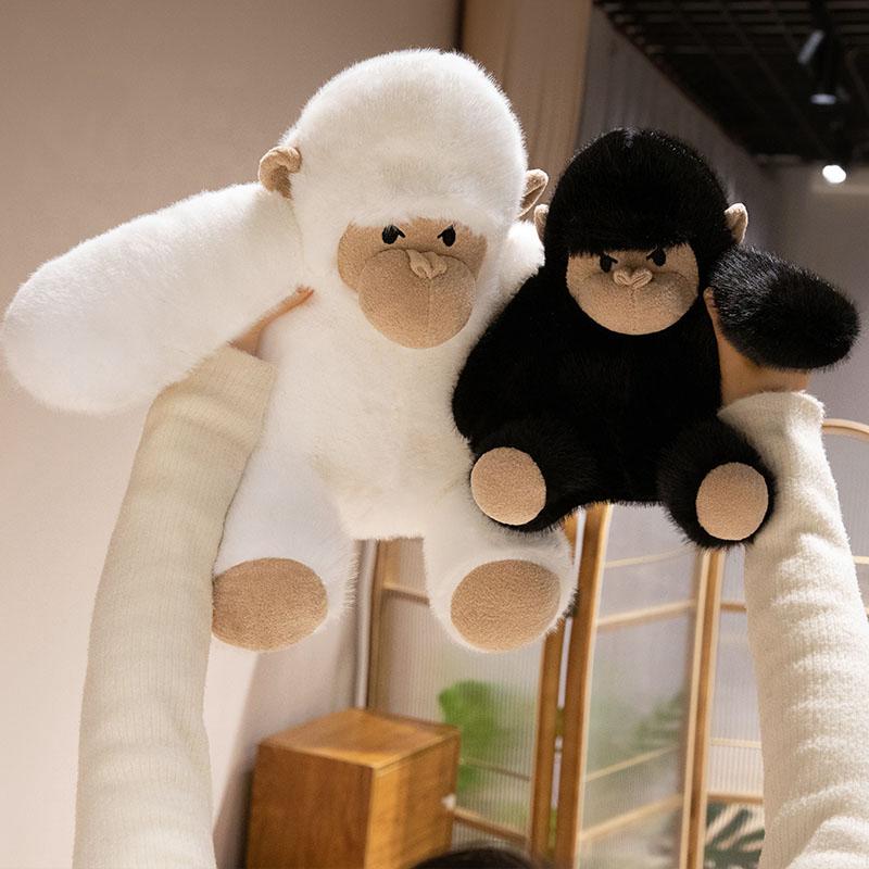 Favorite Toy Unisex Black 23-45Cm Cute White Lifelike Orangutan Funny Monkey Doll With Fat Arm Soft Plush Toy Birthday Gift Room Decoration