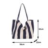 Große Canvas-Henkeltasche Damen Sommer Streifen Einfache Damen Freizeit-Handtasche Outdoor-Umhängetasche