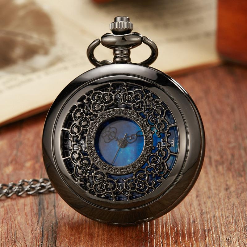 

Новые кварцевые часы Classic Hollow Pattern Creative Starry Sky Literal Quartz Pocket Watch