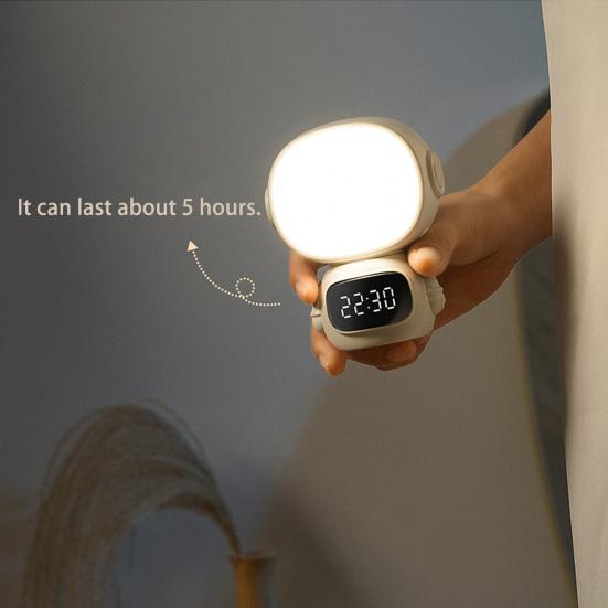 LED Night Light Plug-in with Clock Remote Control Flicker Free Eye Protection 3 Light Colors Dimmable Night Lamp