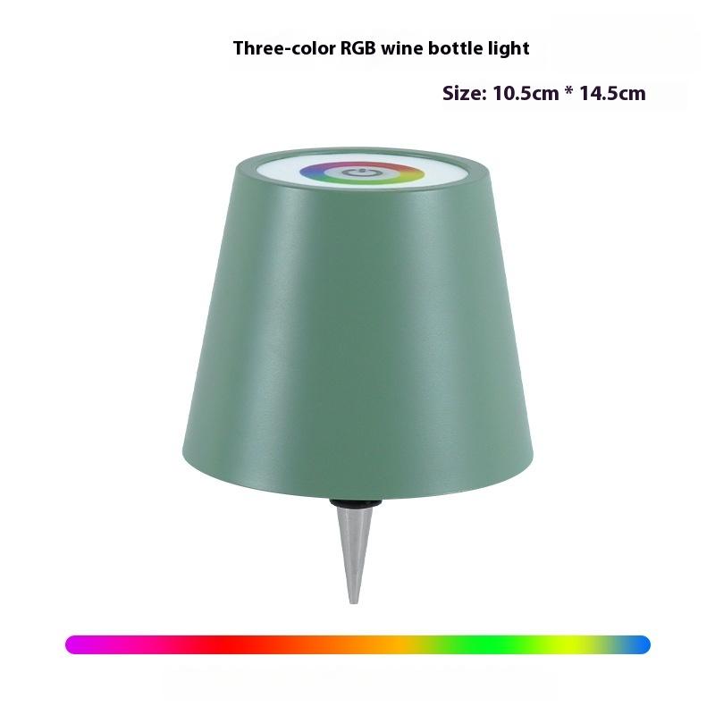 RGB Plug-in Wine Bottle Lamp Metal Wine Bottle Table Lamp Rechargeable LED Luminous Table Lamp