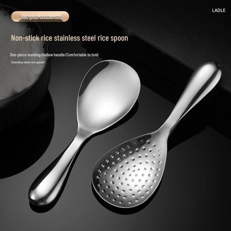 Changbaosen Stainless Steel Non-stick Rice Spoon, 2-pack