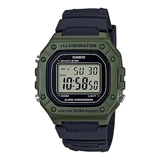 CASIO Standard Digital Wristwatch W-218H-3AV Mens Womens Cheap Chipkashi Olive Green International Model