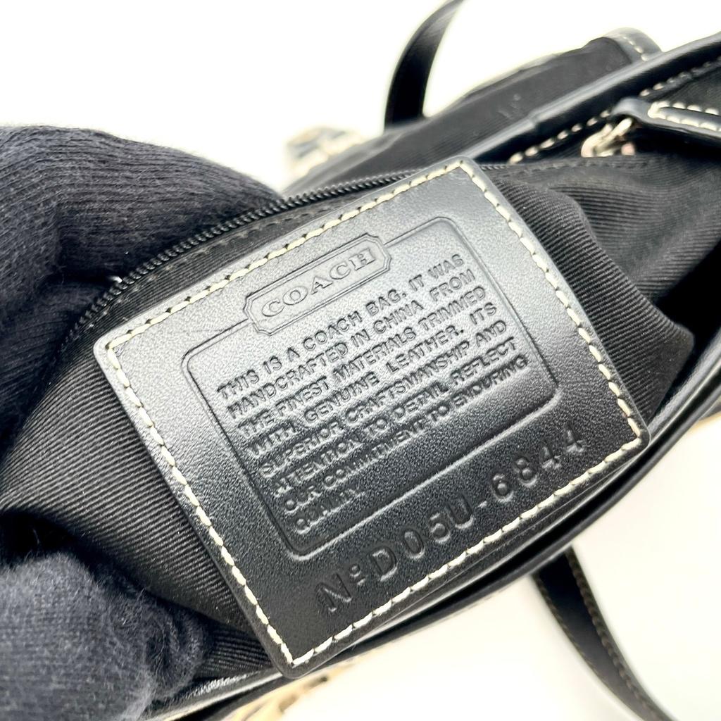 Used COACH Shoulder Bag / Crossbody BagShoulder Bag Black/gray Canvas/leather Women