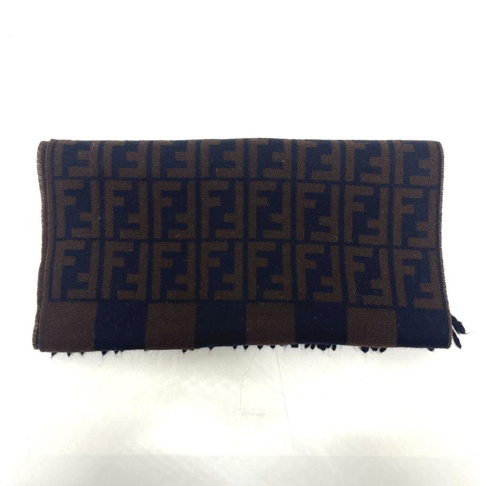 FENDI Zucca pattern Pecan Scarf with fringe, stole/shawl, winter clothing Scarf