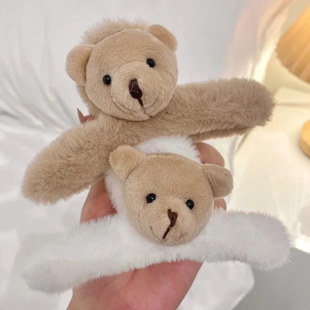 Plush Cute Clip Headwear Headwear Hairpin Gift Hair Accessories Cute Bear Plush Clasp  Girls