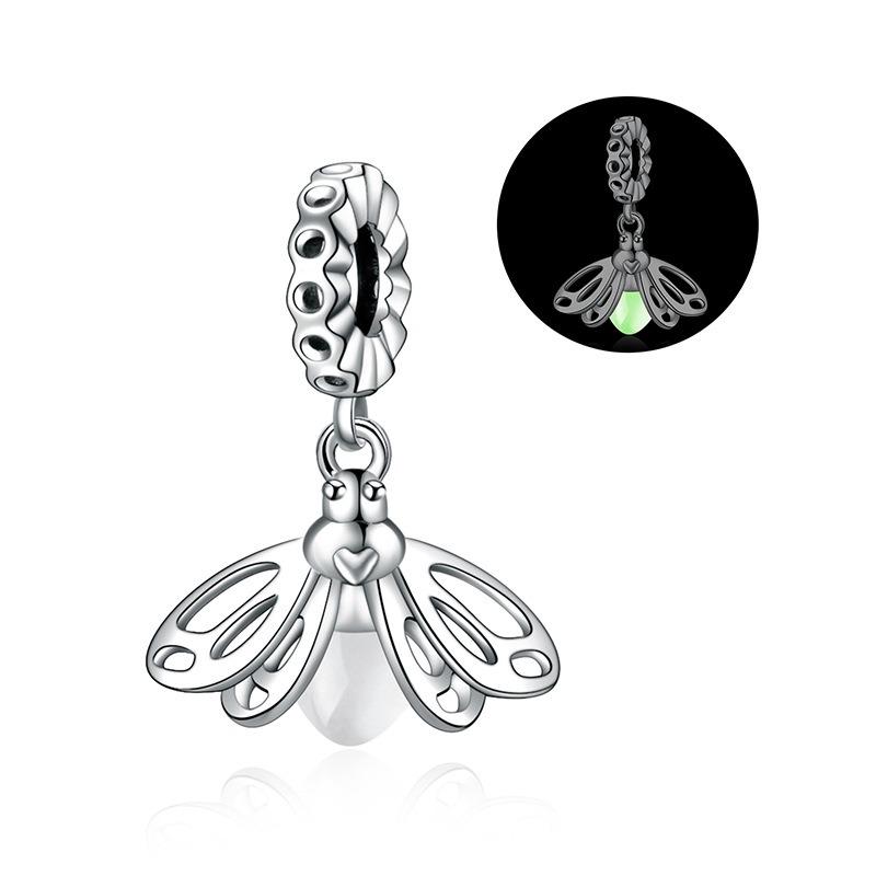 Original Copper Luminous Charms Firefly Stars Moon Spider Leaves Genie Bead For Pan Bracelet Diy Jewellery Gift