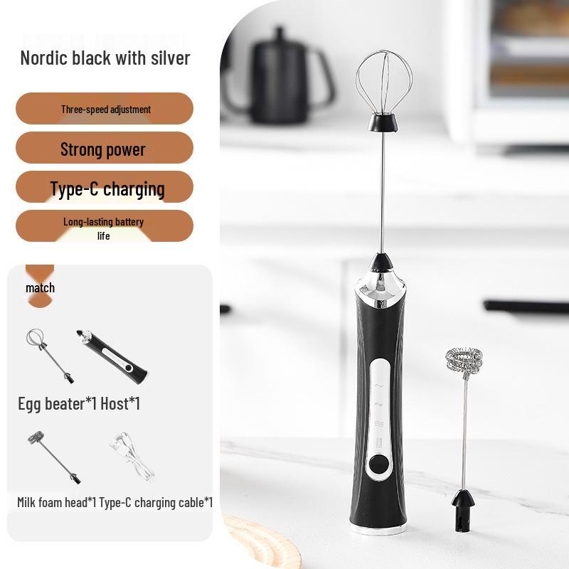 

Rechargeable Portable Electric Milk Frother and Stirrer for Home Use чорний