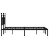 Metal Bed Frame with Headboard Black 150 X 200 Cm