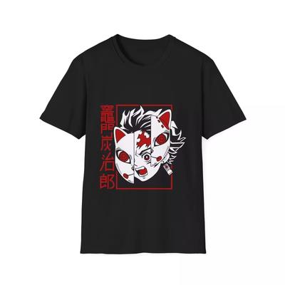 2025 Tanjiro Mask Unisex T-Shirt Anime Shirt Demon Killer T-Shirt Summer New Vintage Fashion Men's and Women's Streetwear Tops