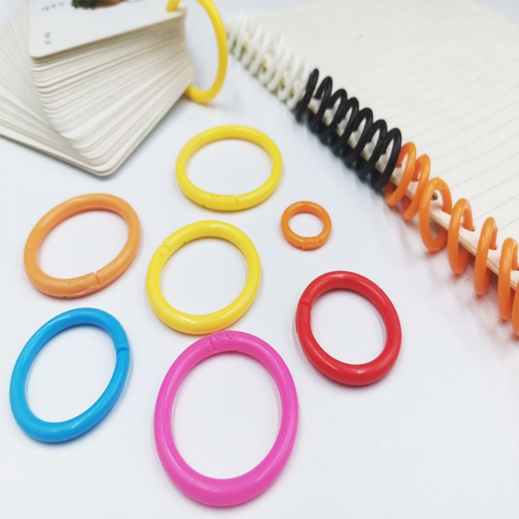 DSOUWEH 10pack/lot Connect And Organize Plastic Loose Binder Rings - Flexible And Easy To Flexible Plastic Rings For Cards ABS, Yellow, Diameter 27mm