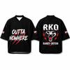 Print V-neck Loose Short Sleeved Men's And Women's Street Wrestling Fan T-shirt