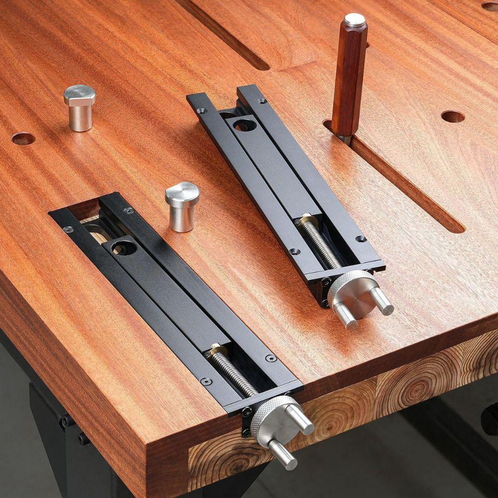 

Aluminum Alloy Woodworking Bench Tail Vise Heavy Duty Adjustable Woodworking Bench End Vise Professional 1Set