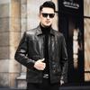 First-layer calfskin genuine leather jacket for men spring and autumn new style lapel slim business casual leather jacket trendy