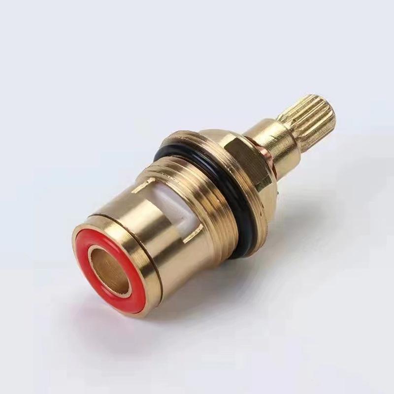 Red and Blue Copper Angle Valve Faucet with Quick-Open Ceramic Cartridge for Washing Machines