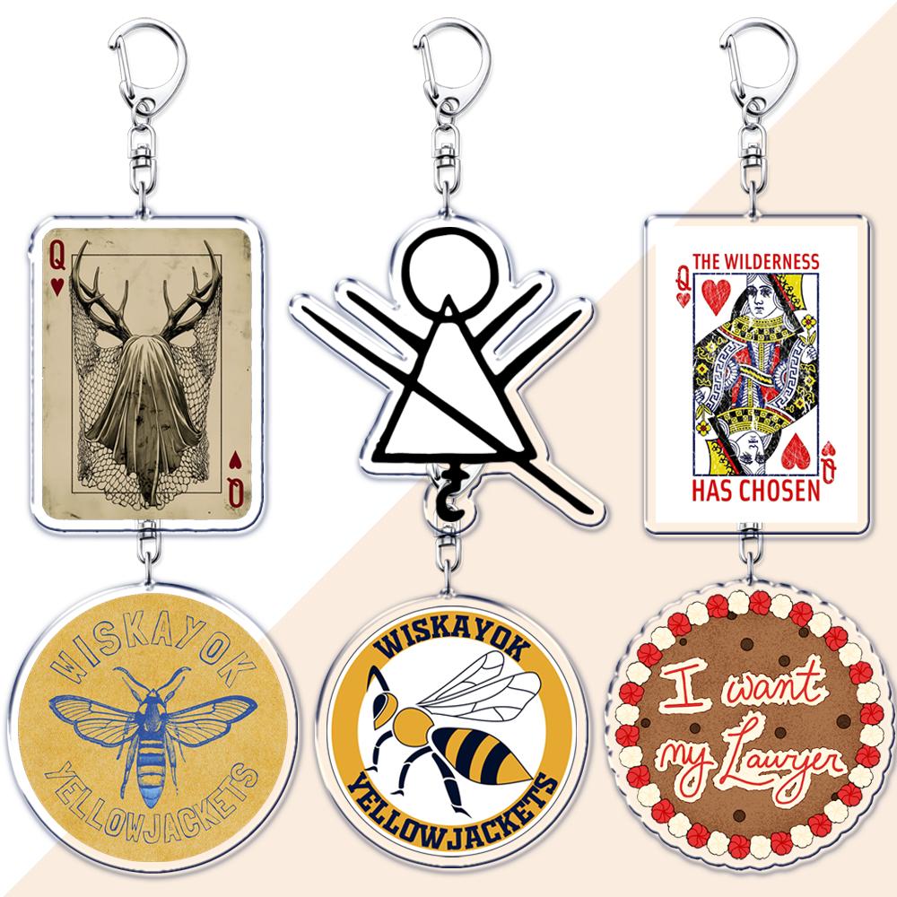 Chic Studio Unisex Yellowjackets Keychain For Accessories Bag Jackie Taylor Natalie Scatorccio Shauna Shipman Keyring Jewelry Fans Friends Gifts