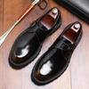 Men's British-Style Patent Leather Monk Shoes, Business Formal with Thick Sole for Height Increase, Ideal for Suits, Weddings, and Formal Occasions.