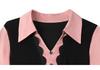 Color-Block Chic Plus Size Two-Piece Look Dress - Short Sleeve Summer Fashion for Women