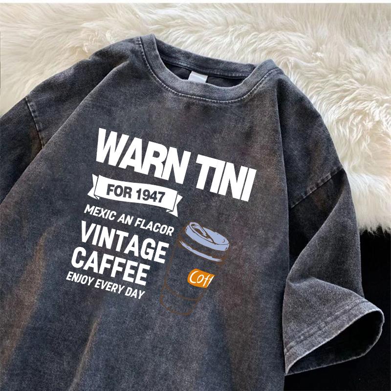 Washed and Old Short-sleeved T-shirt Men s Summer Trend Brand Ins Loose Casual Versatile Cotton Half-sleeved T-shirt on Clothes S 938₽