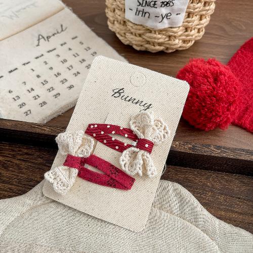 Polka Dot Red Fabric Children s Hairpin Cute Bow Strawberry Hair Accessories Versatile Girl Princess Hairpin Headgear