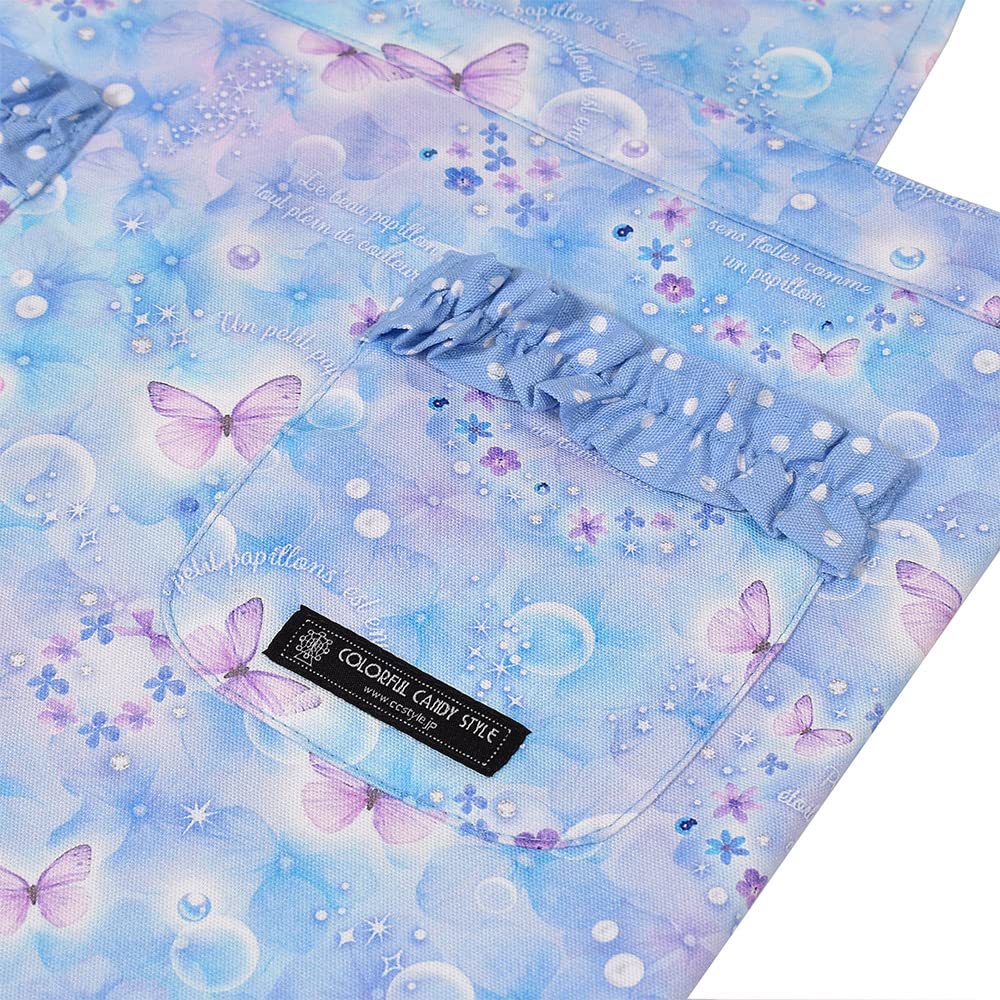 COLORFUL CANDY STYLE Back Cross Apron for Girls and Just Put It Triangle Scarf Moonlight CBN7907610 Children, on, Set, Butterfly, 100-120cm,