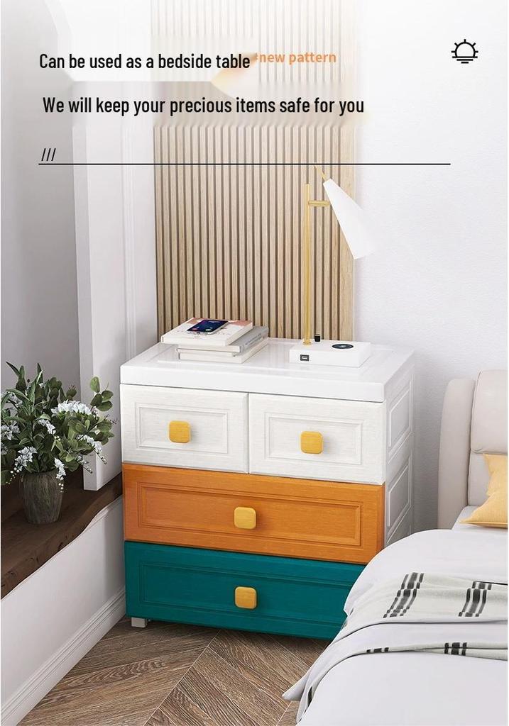 Multilayer Plastic Storage Cabinet: Drawer-Style for Bedroom and Nursery