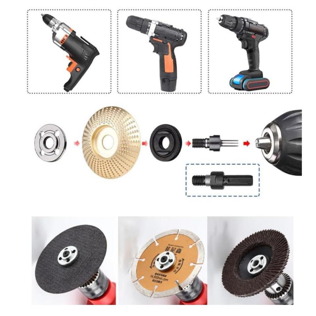 5 Stück/Set Winkel grinder Umrüstadapter-Kit, Ideal für manuellen zu elektrischen Konverter, Multifunktionaler Werkzeugadapter
